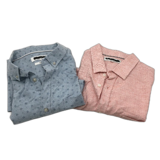 Jeanswest 2Pack Blue & Red Pattern Cotton SSleeve Casual Shirts Mens Size L NEW