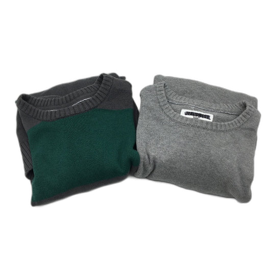 Jeanswest 2Pack Grey Thick Stripe Cotton LSleeve Knit Jumpers Mens Size L NEW