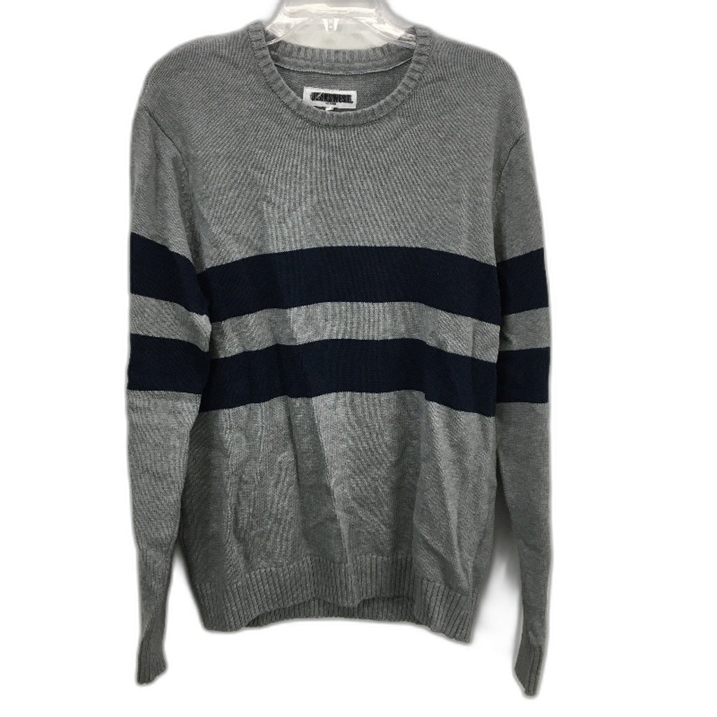 Jeanswest 2Pack Grey Thick Stripe Cotton LSleeve Knit Jumpers Mens Size L NEW