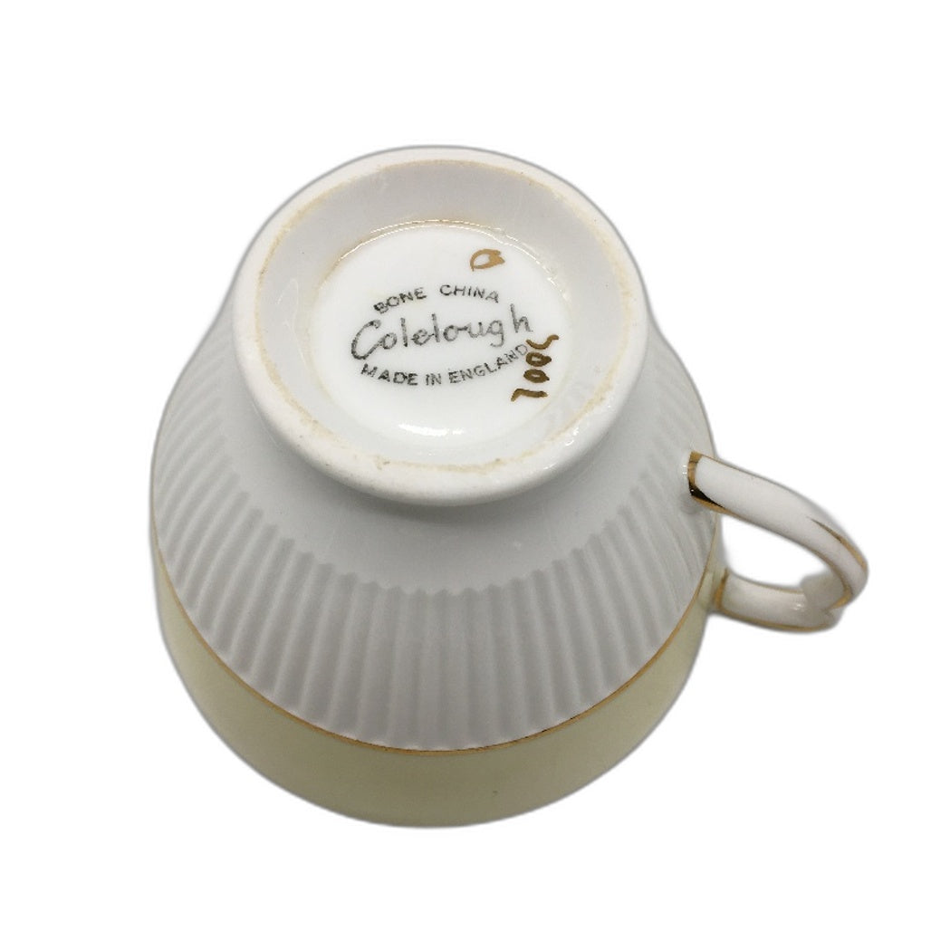 VINTAGE Colclough Bone China Made In England Pastel Yellow 3Pce Tea Cup Set