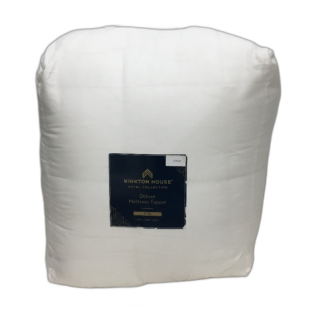 Kirkton House Deluxe 375TC Cotton Cover Mattress Topper KING Size NEW