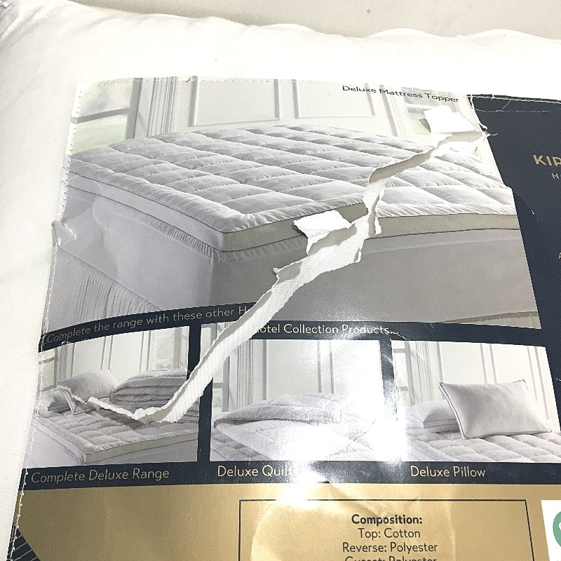 Kirkton House Deluxe 375TC Cotton Cover Mattress Topper KING Size NEW