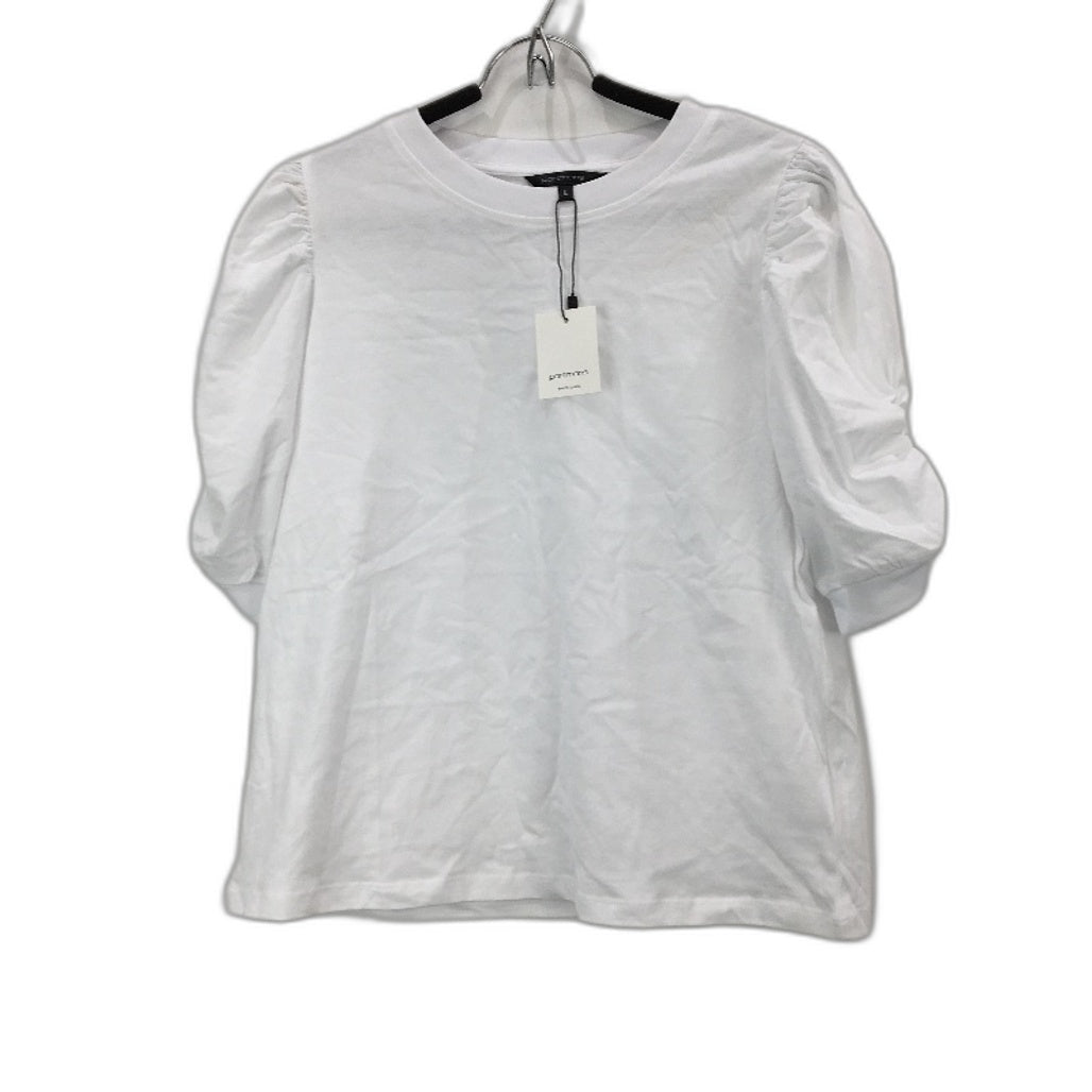 Portmans Renee Puff Short Sleeve Cotton Tee for Women - White, Size Large, NEW