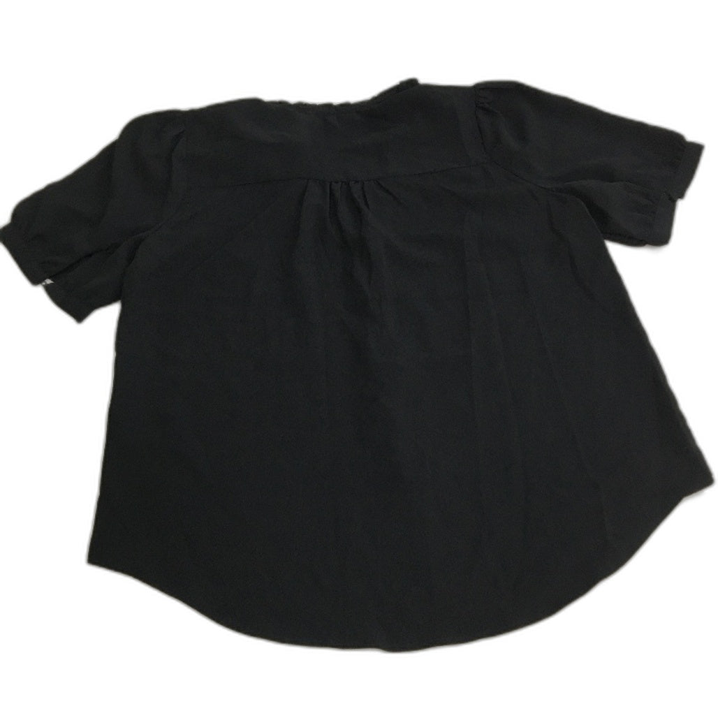 Portmans Kelsie Black Polyester Short Sleeve Button Through Top Ladies Size AU 8 NEW