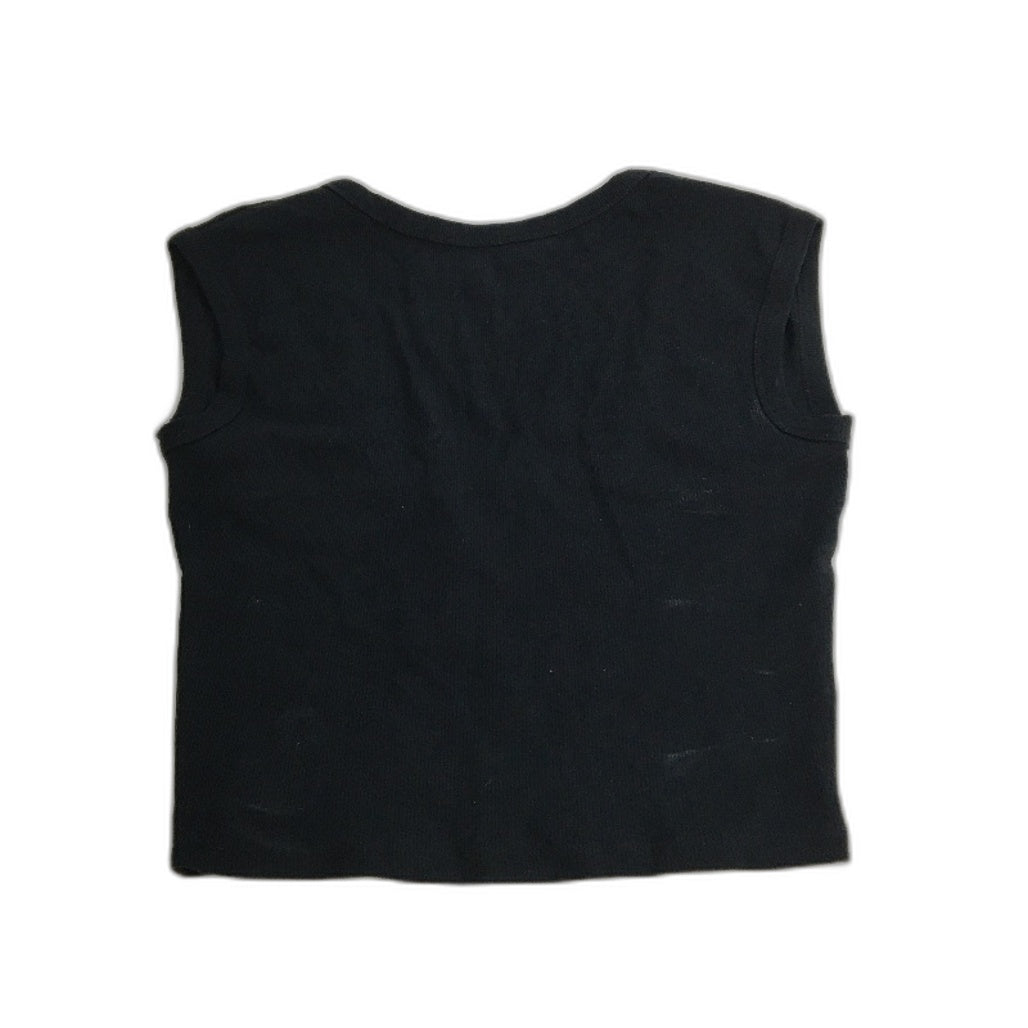 Dotti Low Back Rib Black Cotton Tee for Women - Soft Stretch Fit - Size Large NEW