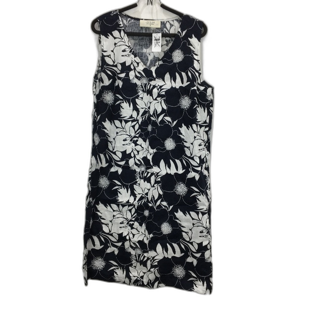 Jacqui.E Lola Linen Floral Black & White Shift Dress for Women, Size AU 12 NEW