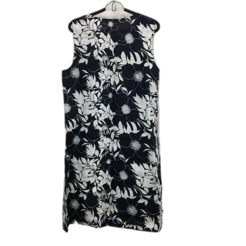 Jacqui.E Lola Linen Floral Black & White Shift Dress for Women, Size AU 12 NEW