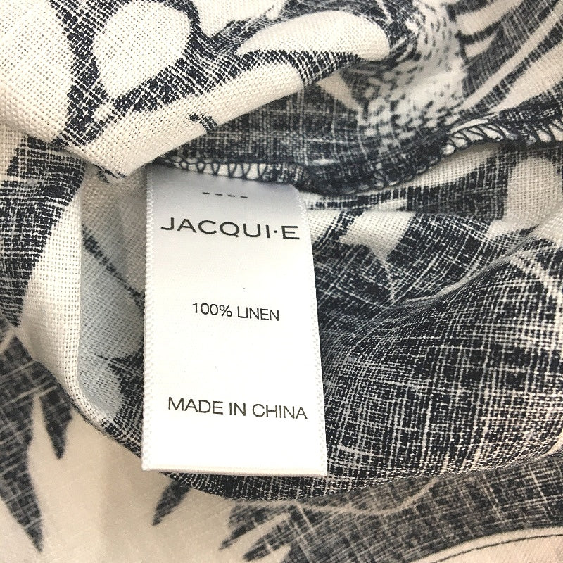 Jacqui.E Lola Linen Floral Black & White Shift Dress for Women, Size AU 12 NEW