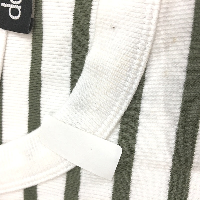 Dotti Cut In Khaki White & Green Stripe Cotton Elastane Tank Top for Women Size Medium NEW