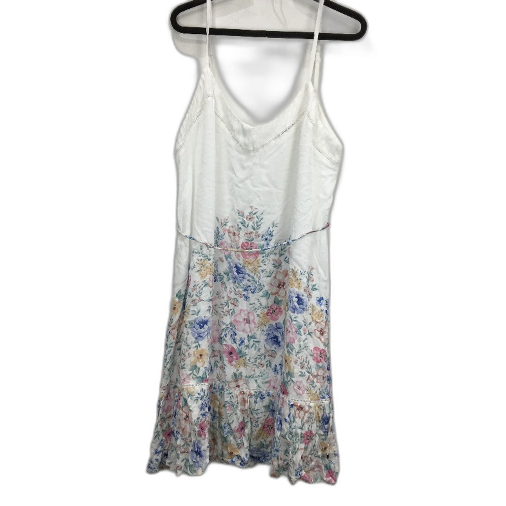 Just Jeans Amelia Dobby White Floral Spaghetti Strap Dress - Ladies Size AU 16 NEW