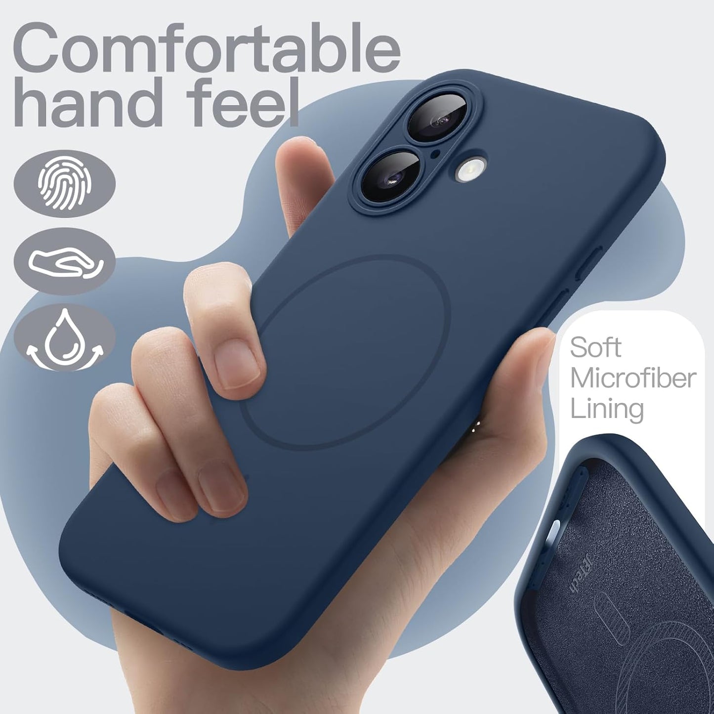 JETech Magnetic Basic Cases Silicone iPhone 17 6.3" Case - Navy Blue NEW