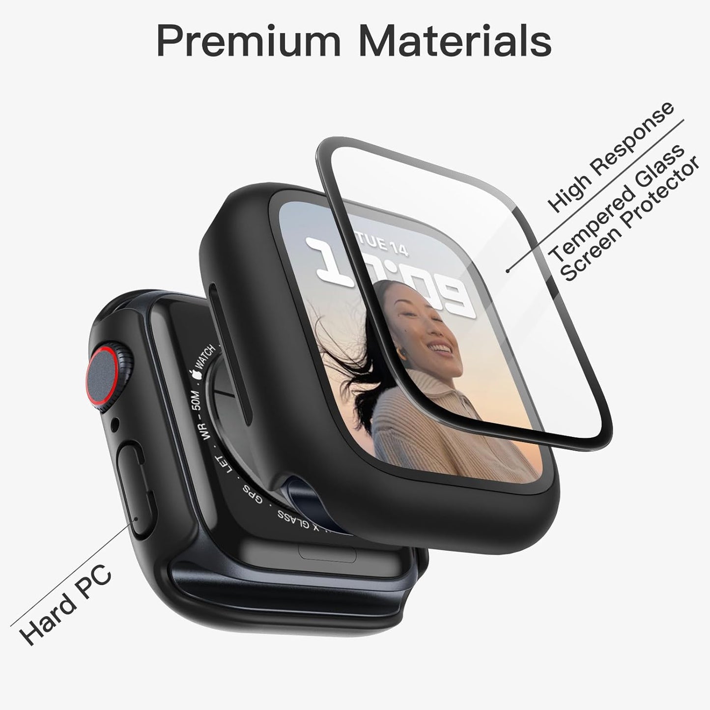 JETech Black Screen Protector for Apple Watch Series 9 8 7 41mm - Durable DEMO