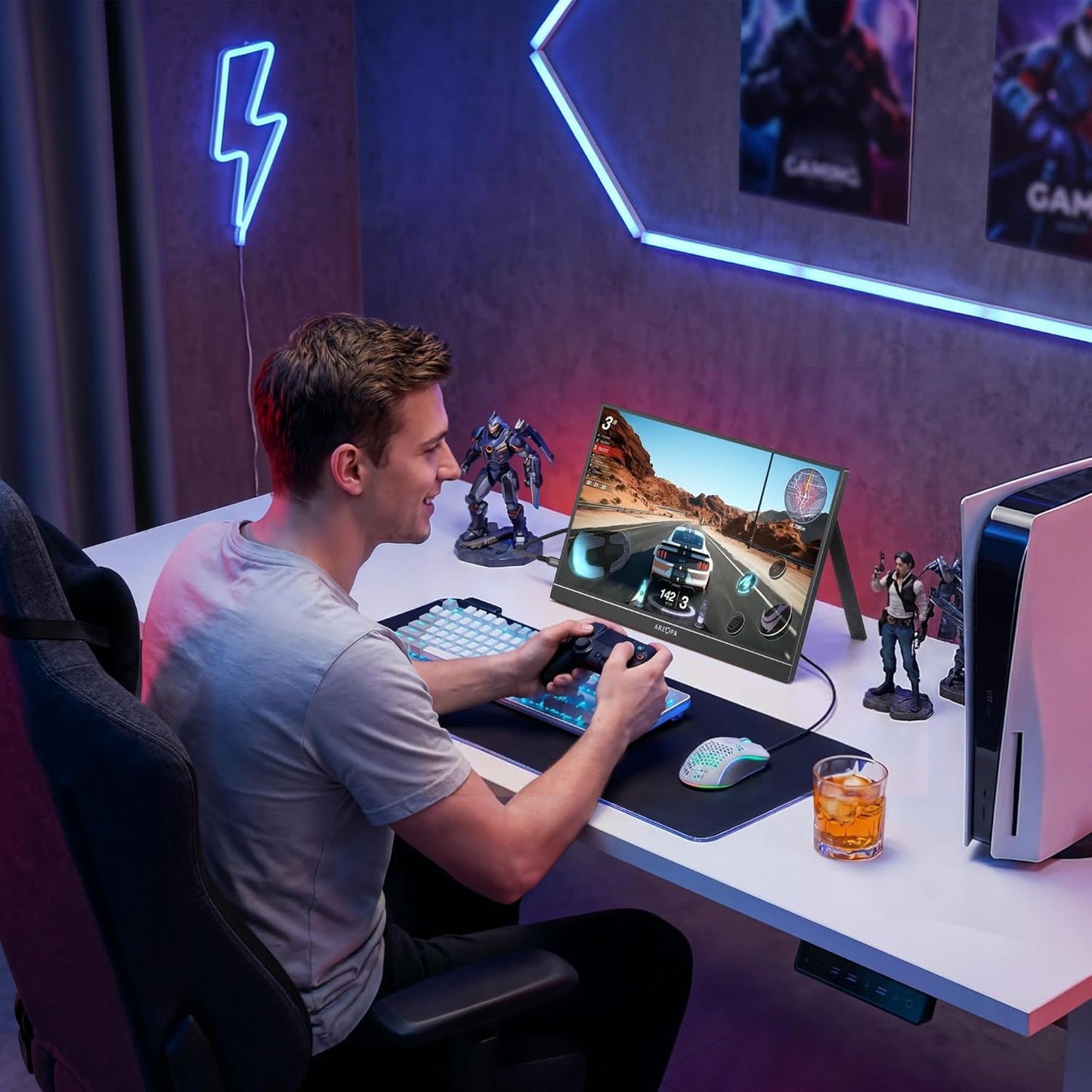 ARZOPA 16.1" Monitors Portable Gaming Monitor with 144Hz 1080P FHD Display NEW