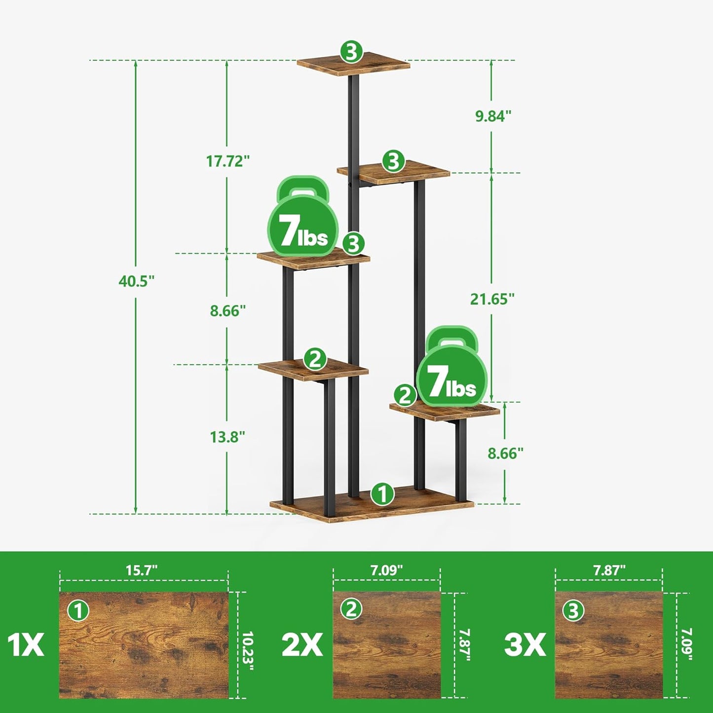 GoTiling 6-Tier Stands Tall Metal Plant Stand with Grow Lights for Indoor DEMO