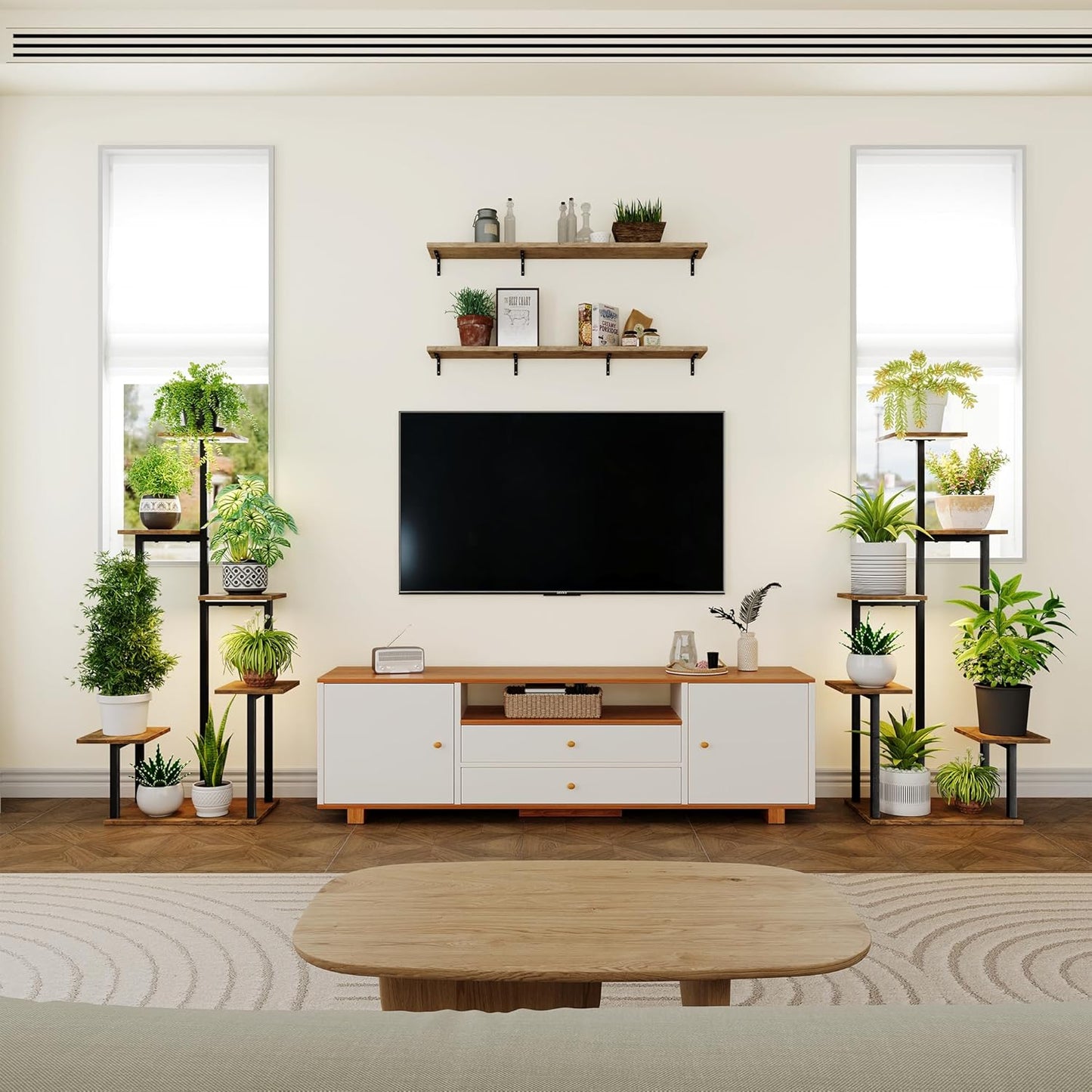 GoTiling 6-Tier Stands Tall Metal Plant Stand with Grow Lights for Indoor DEMO