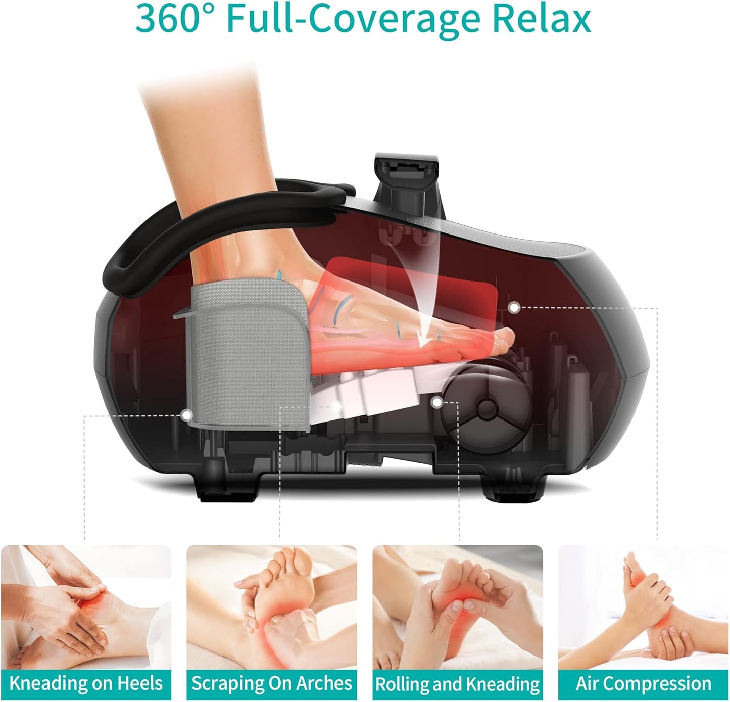 Nekteck Foot Massager Machine with Heat Shiatsu Deep Kneading DEMO