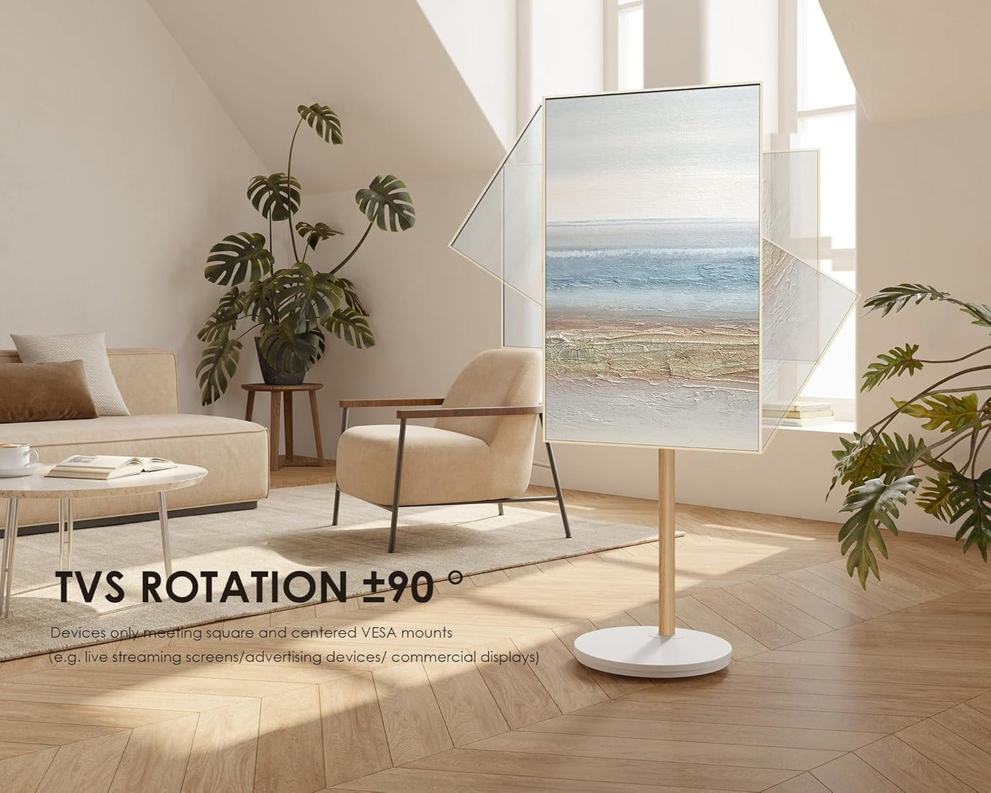 FITUEYES TV Mount Stand for 24-48 Inch Televisions Landscape to Portrait DEMO