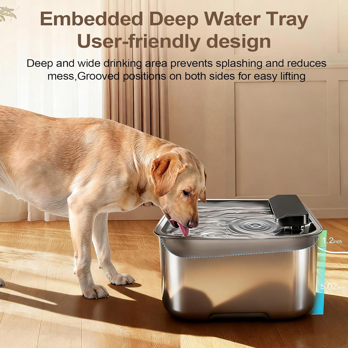 MAOCG Large Fountains 12L/3.2Gal Stainless Steel Automatic Dog Water DEMO
