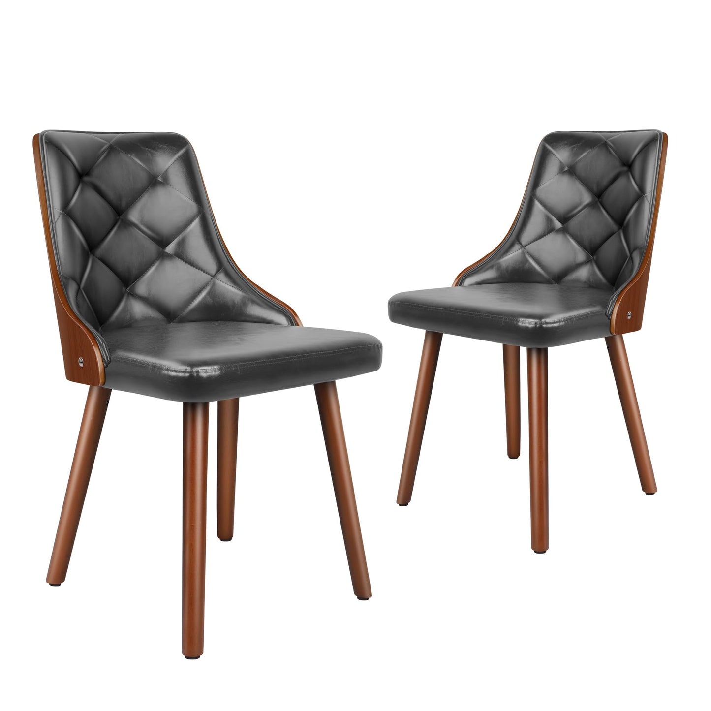 ALFORDSON Bentwood Dining Chairs Set of 2 Faux Leather Black Size 40cm x NEW