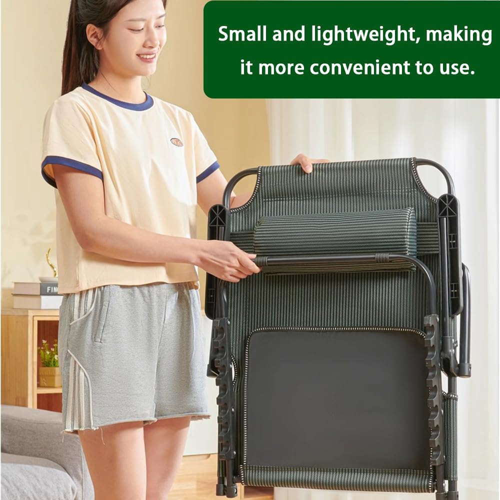Adjustable Folding Reading Pillow with Backrest - Large Green Striped DEMO