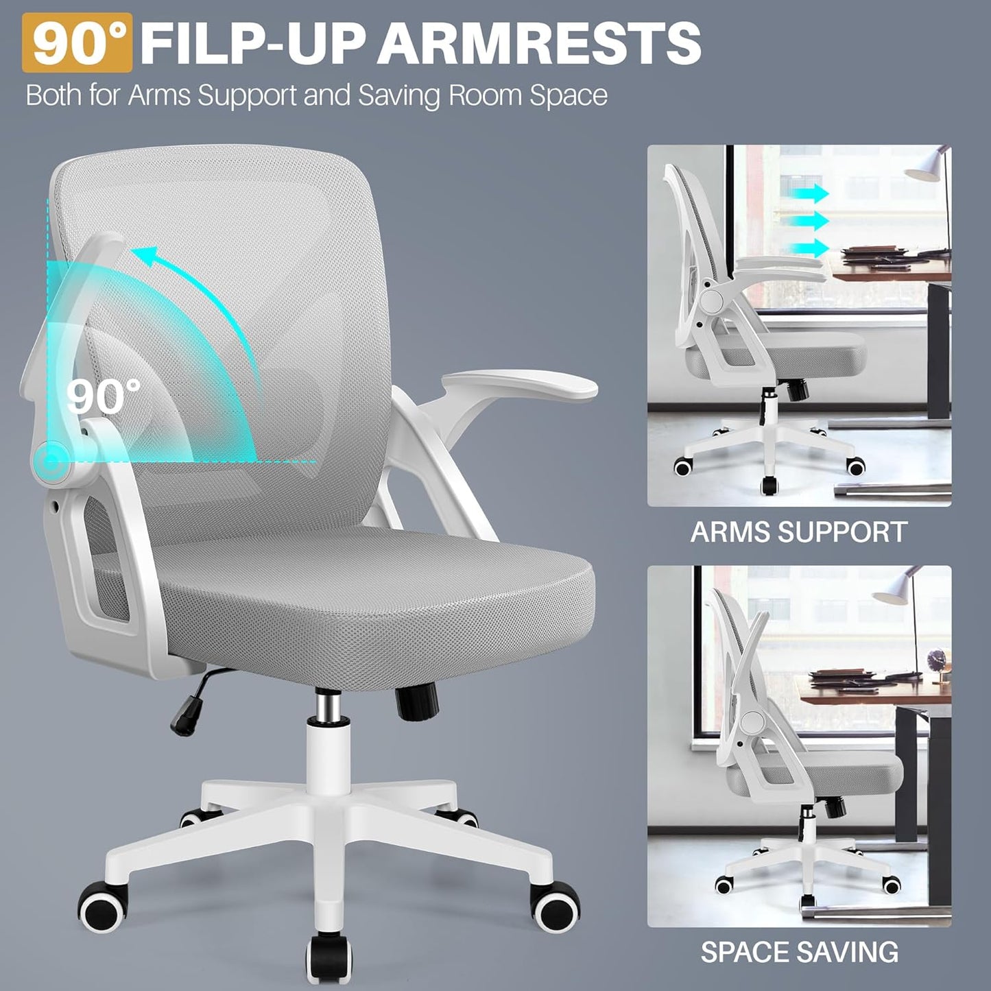 FelixKing Ergonomic Desk Chair Breathable Mesh Task Office with Wheels Size NEW