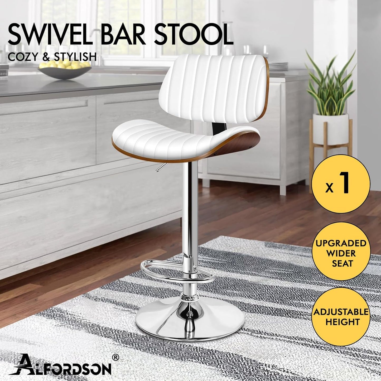 ALFORDSON Adjustable Barstools Swivel Counter Barstool Wooden Bar Stool 45 NEW