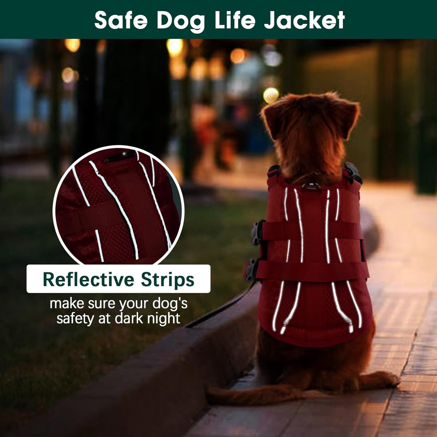 Kuoser Dog Lifejackets Life Jacket High Flotation Reflective Vest for NEW