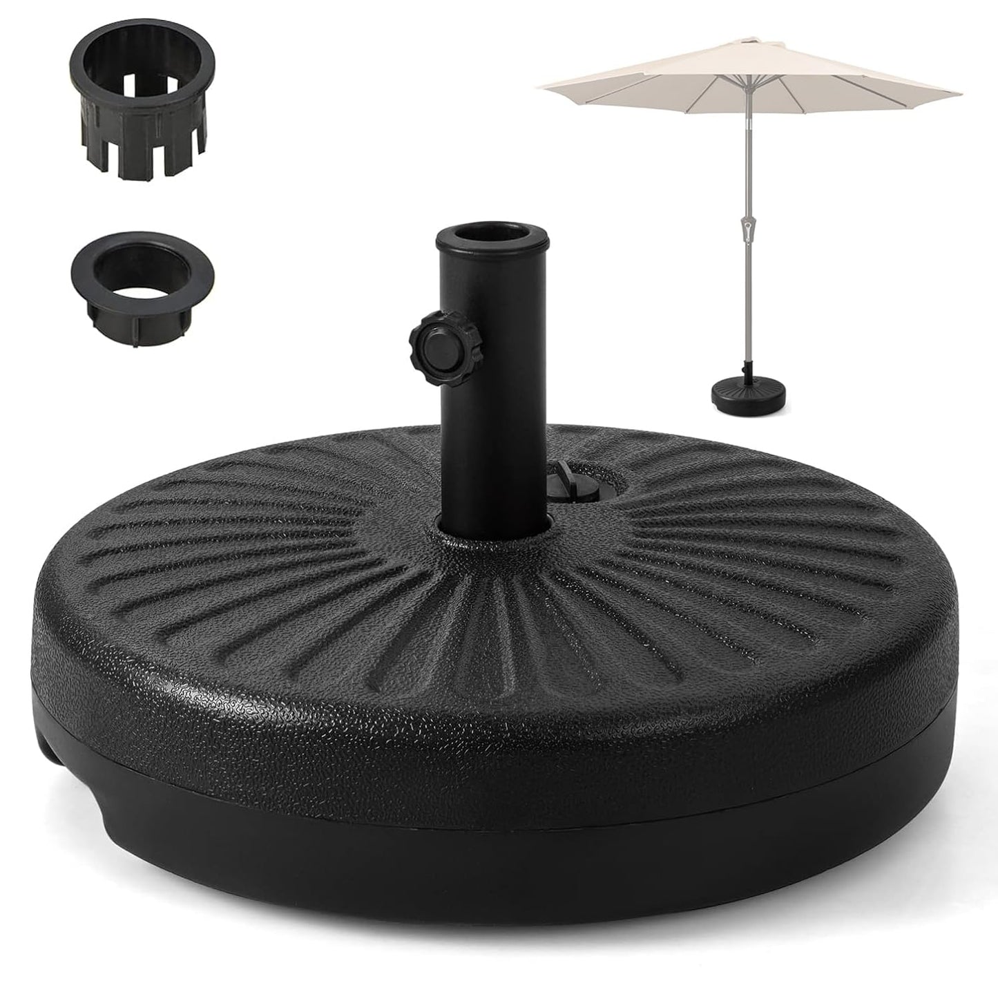 LIODUX 51cm Fillable Umbrella Base Stand Heavy Duty Water & Sand Filled DEMO