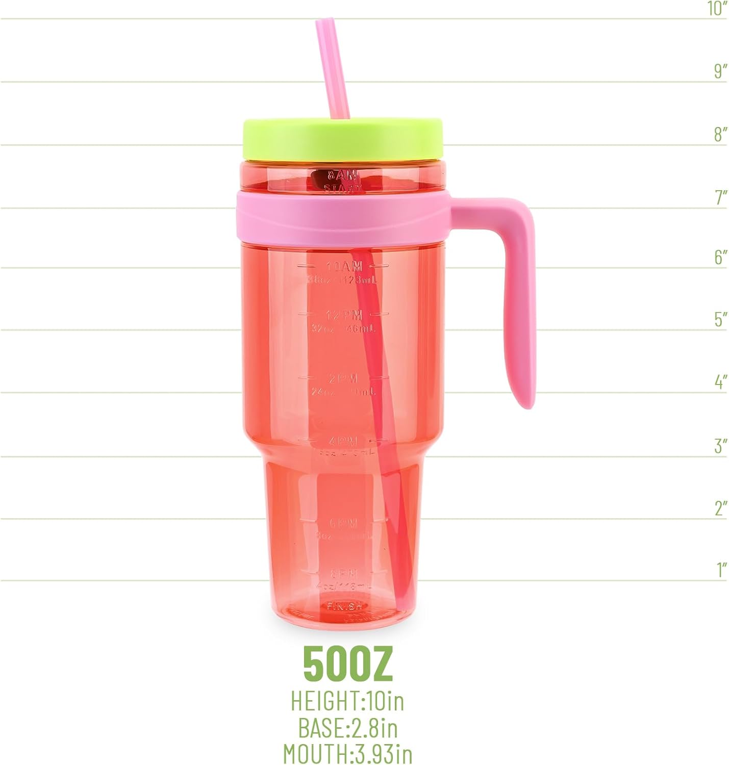 Tronco Sports Water Bottles Reusable Tumbler with Straw Lid BPA-Free 50oz NEW