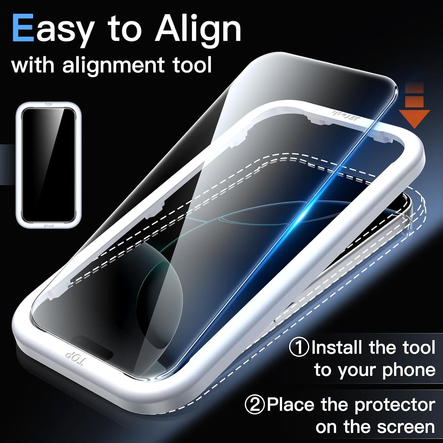JETech Tempered Screen Protectors Glass Screen Protector for iPhone 16 Pro NEW