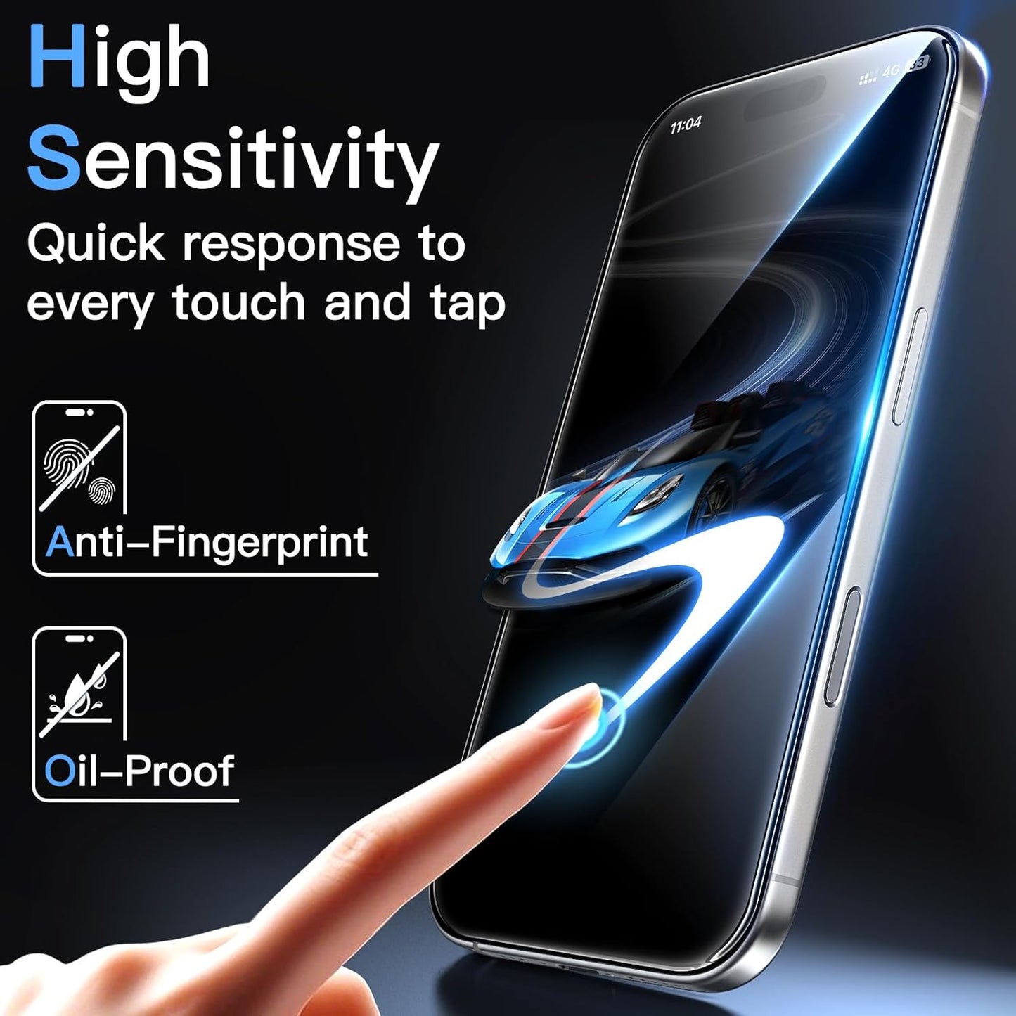 JETech Tempered Screen Protectors Glass Screen Protector for iPhone 16 Pro NEW