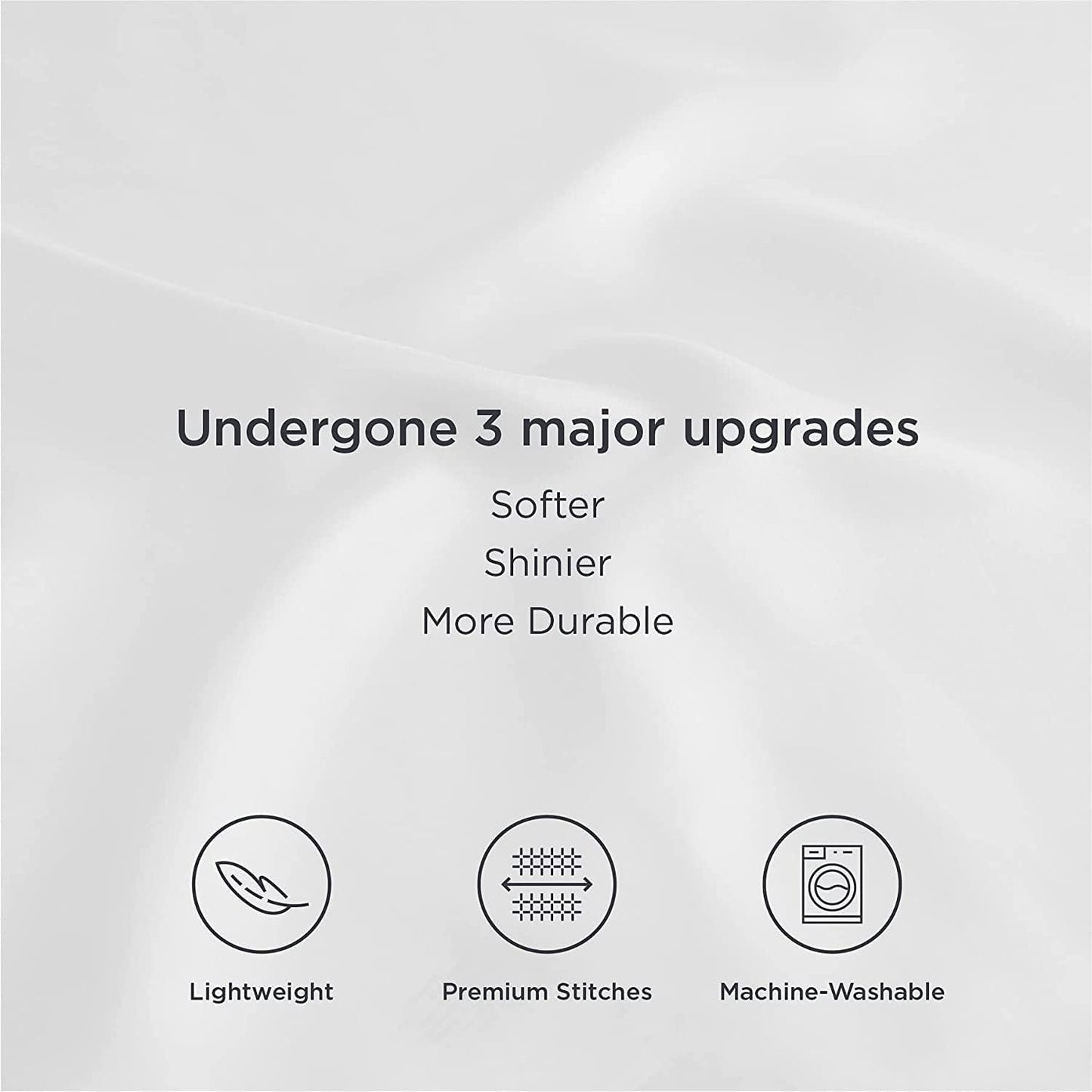 SANOOR Soft Pillowcases Breathable Smooth Silk Pillowcase Set White NEW