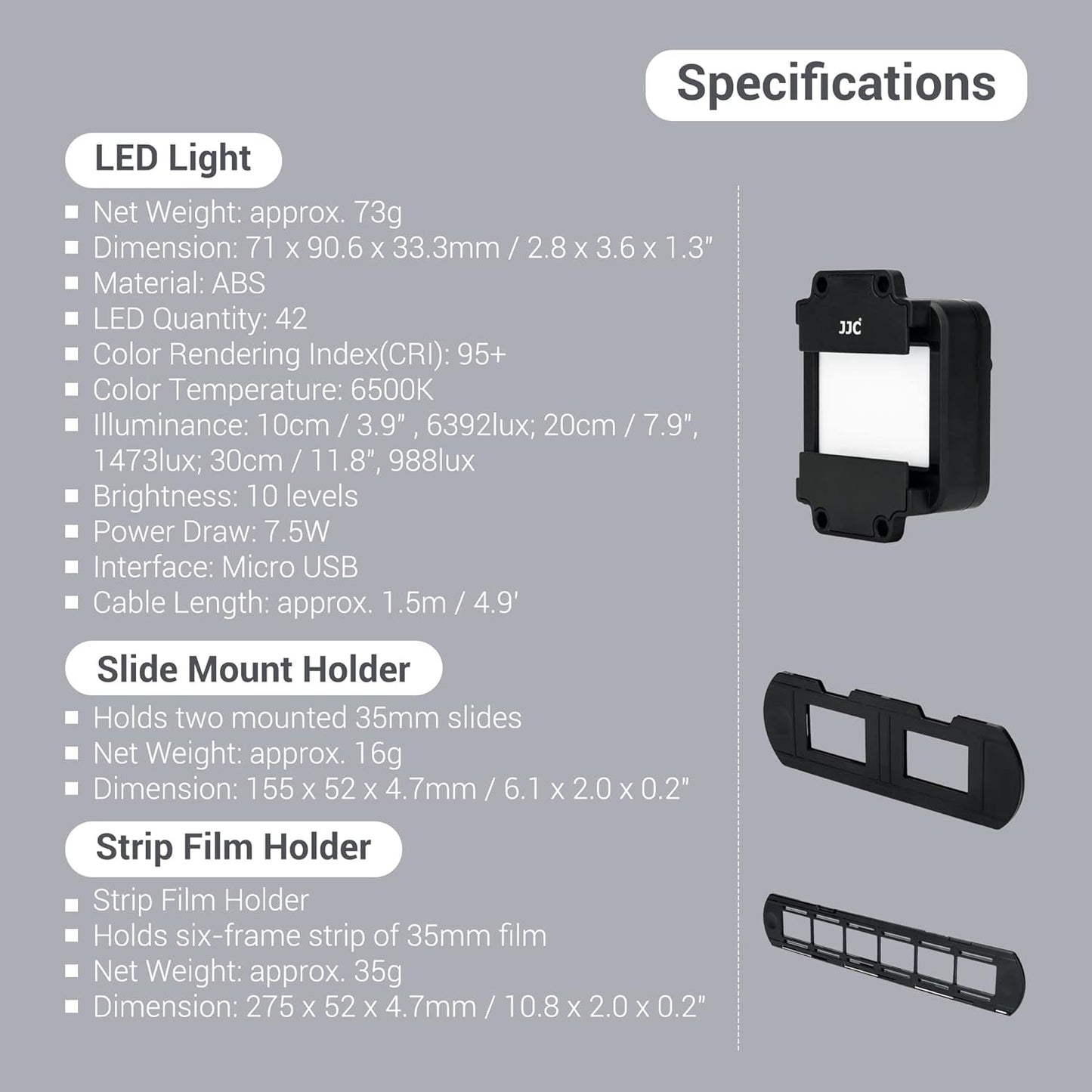 JJC LED Scanners Light Set Kit for Digitizing, Copying, and Remaking NEW