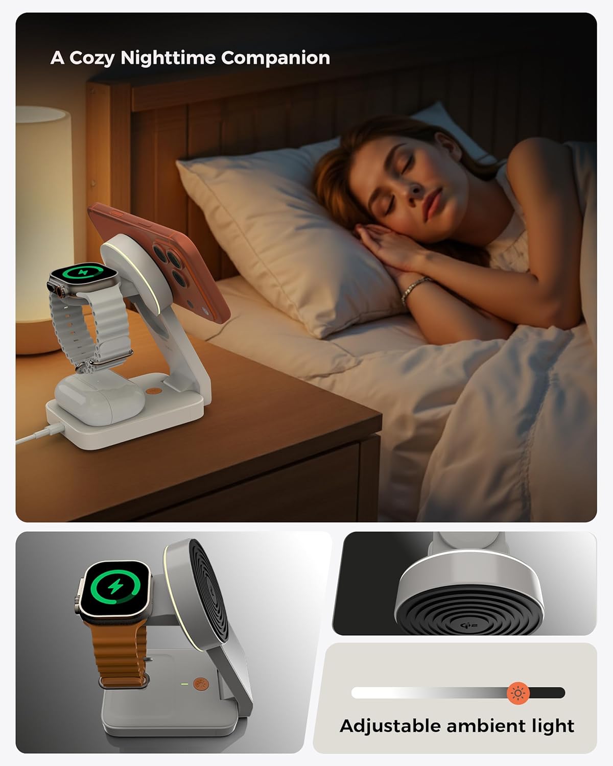 SOFLAME 3-in-1 Induction Chargers Foldable Magnetic Wireless Charger NEW