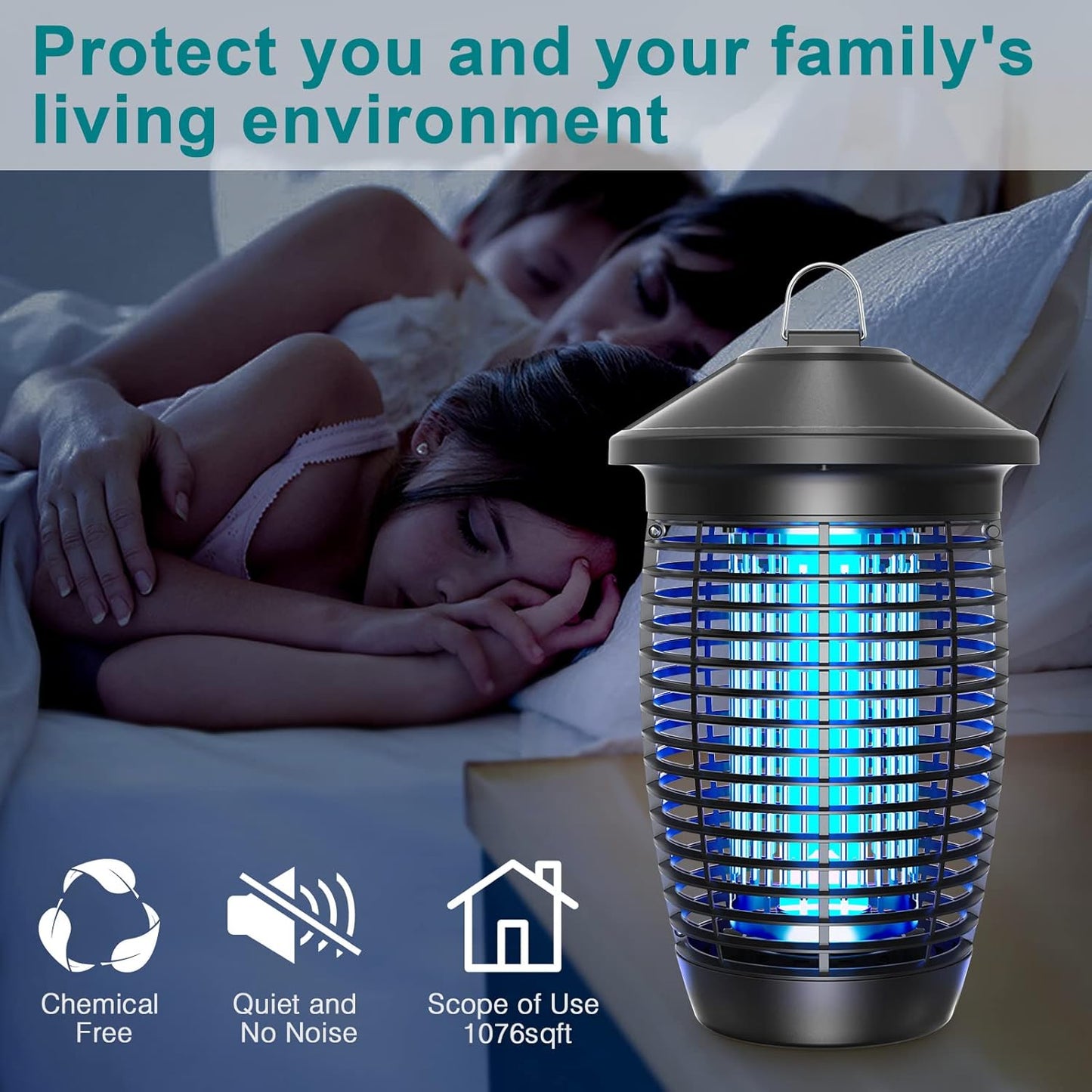 TMACTIME 4500V Indoor Insect & Pest Control 20W Mosquito Killer Lamp NEW