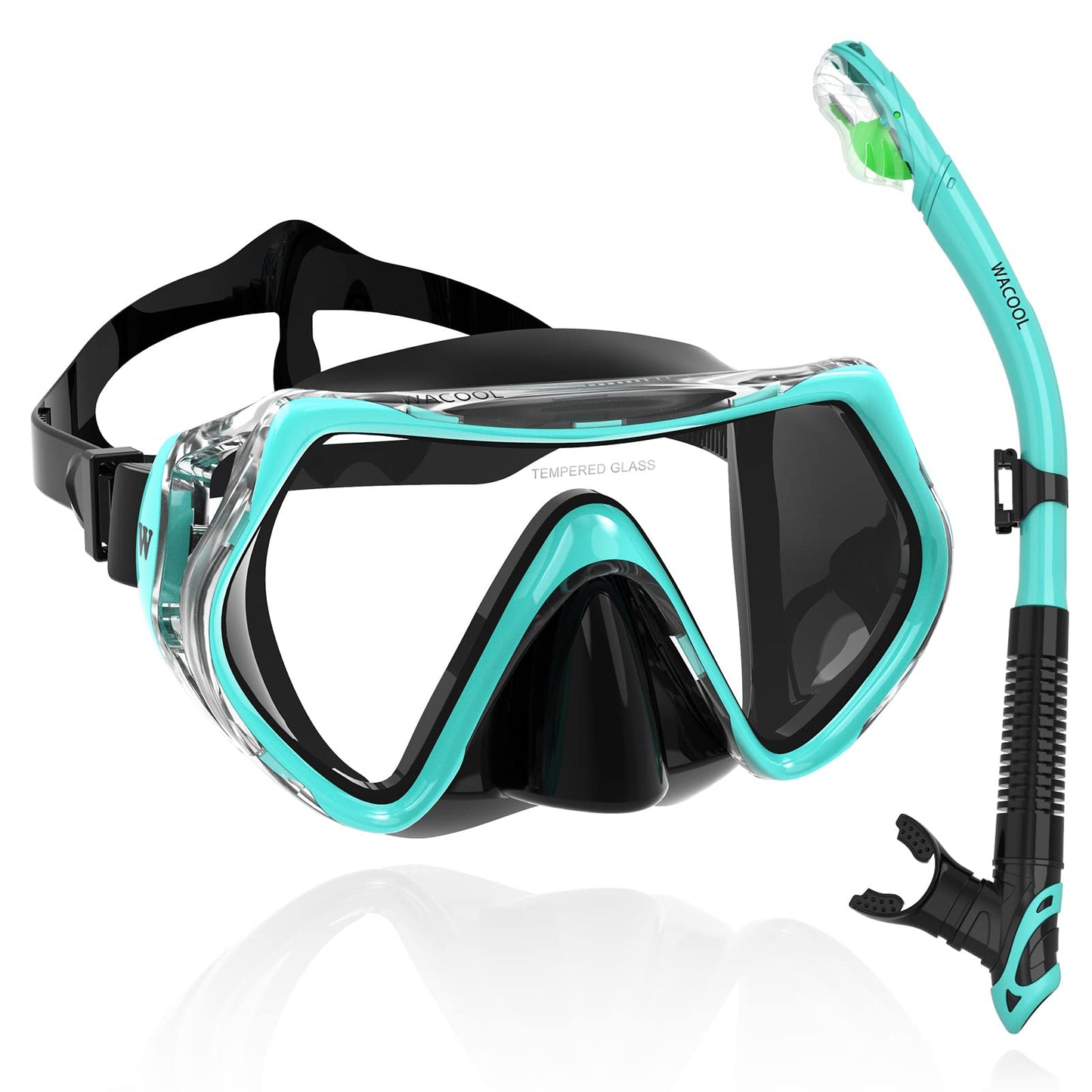 WACOOL Professional Silicone Snorkeling Goggles for Adults in Mgreen Color NEW