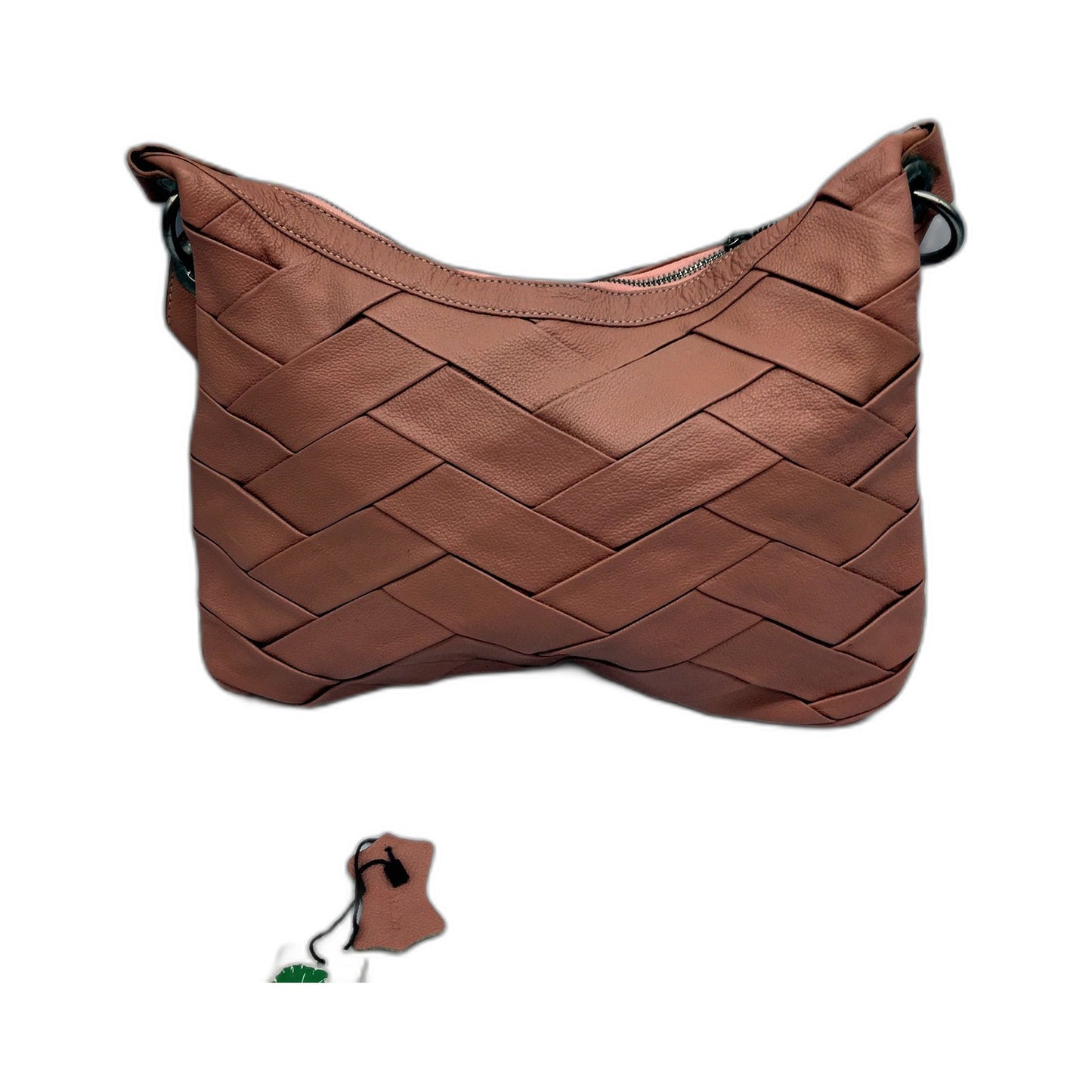 Poppy Green Womens Blush Pink Leather Hobo Handbag Tote Bag NEW