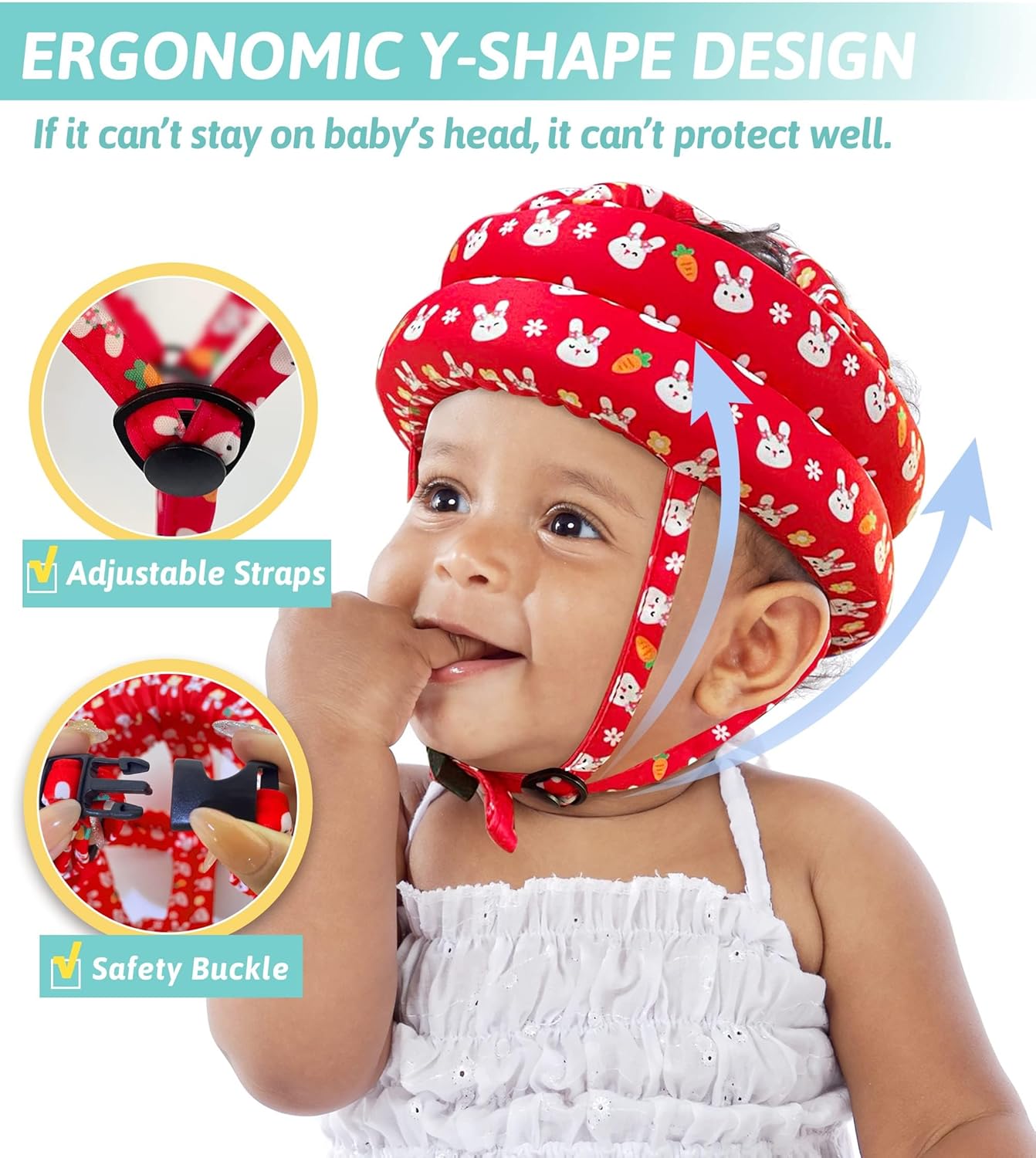 Simply Kids Safety Harnesses Baby Grey Fox & Owl Head Protector Soft 6-24m NEW