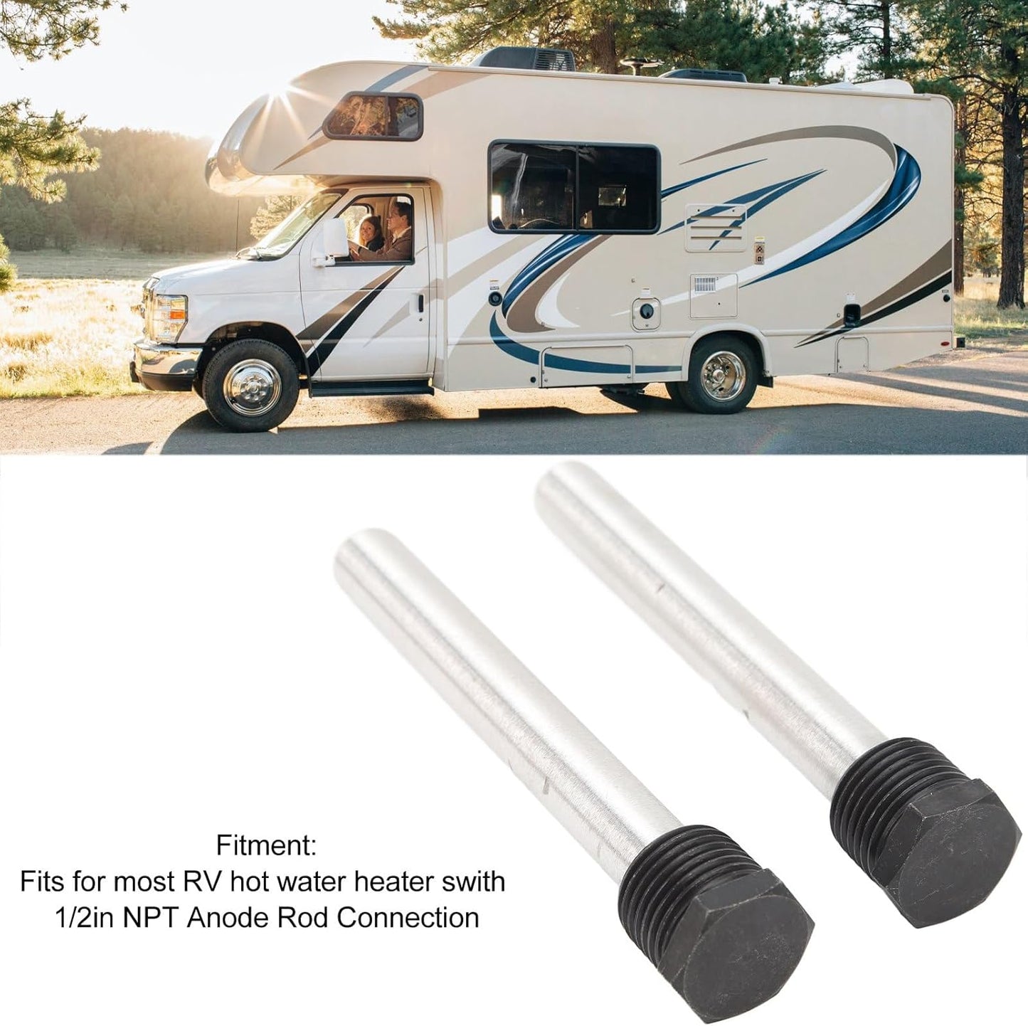 Jiawu 2 Water Heater Parts Pack RV Water Heater Anode Rods Aluminium Metal NEW
