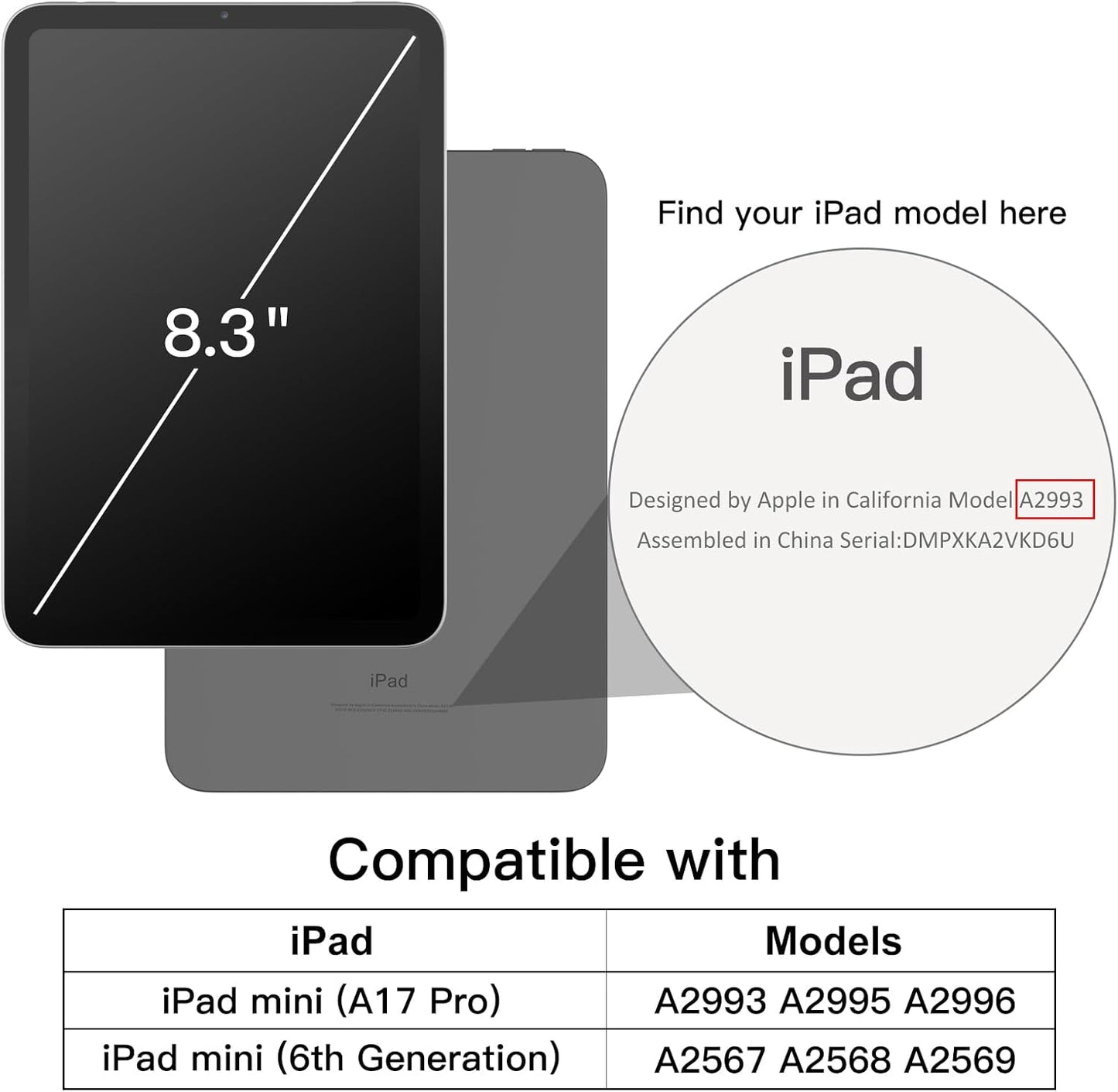JETech Black Cases iPad mini (A17 Pro, 2024, 7th Gen) / 6 (2021) Protective NEW