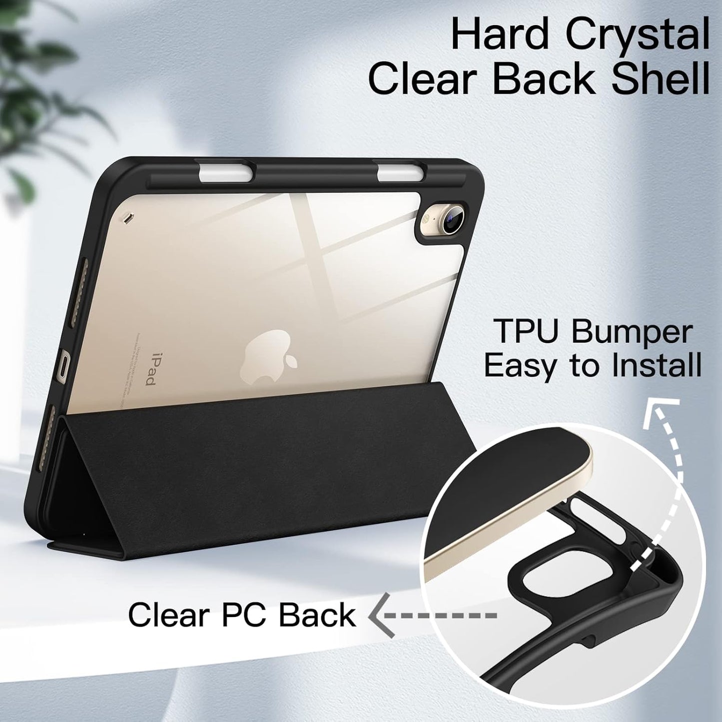 JETech Black Cases iPad mini (A17 Pro, 2024, 7th Gen) / 6 (2021) Protective NEW