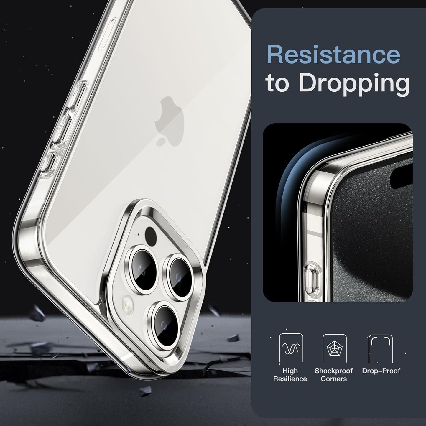 JETech Basic Cases for iPhone 15 Pro 6.1-Inch Non-Yellowing Shockproof NEW