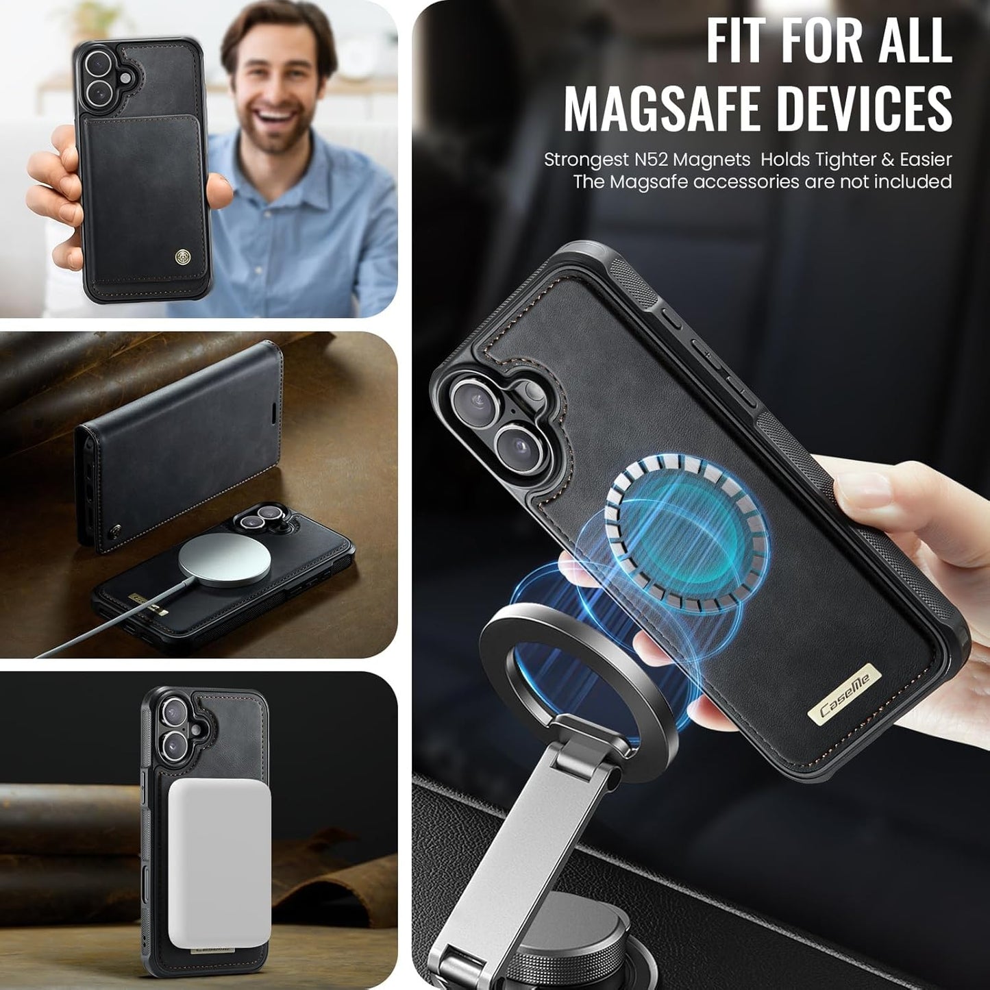 ELEPIK Removable Flip & Wallet Cases Magnetic Wallet Flip & Cases with Card NEW