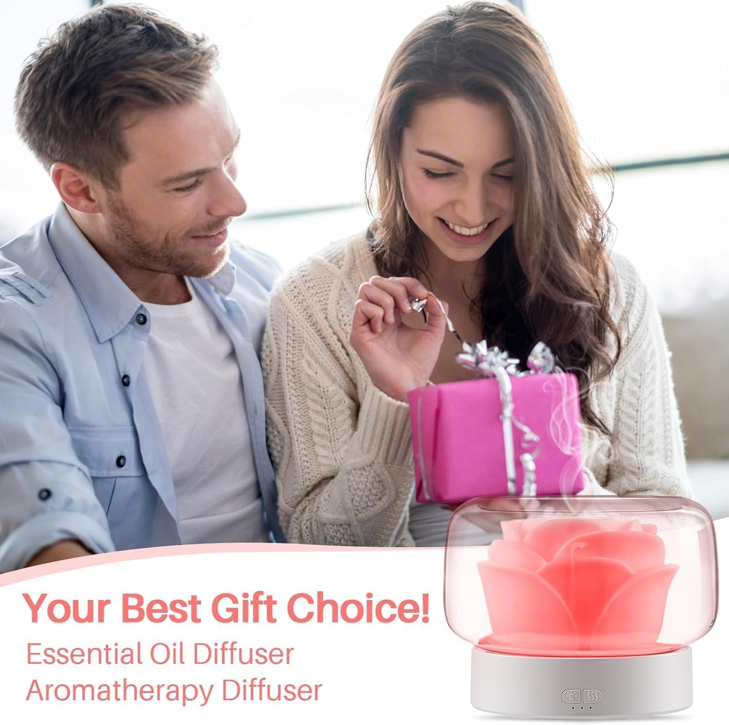 Liuruiyu Petal-Shaped Scented Oil Diffusers Light Up for Home Decor NEW