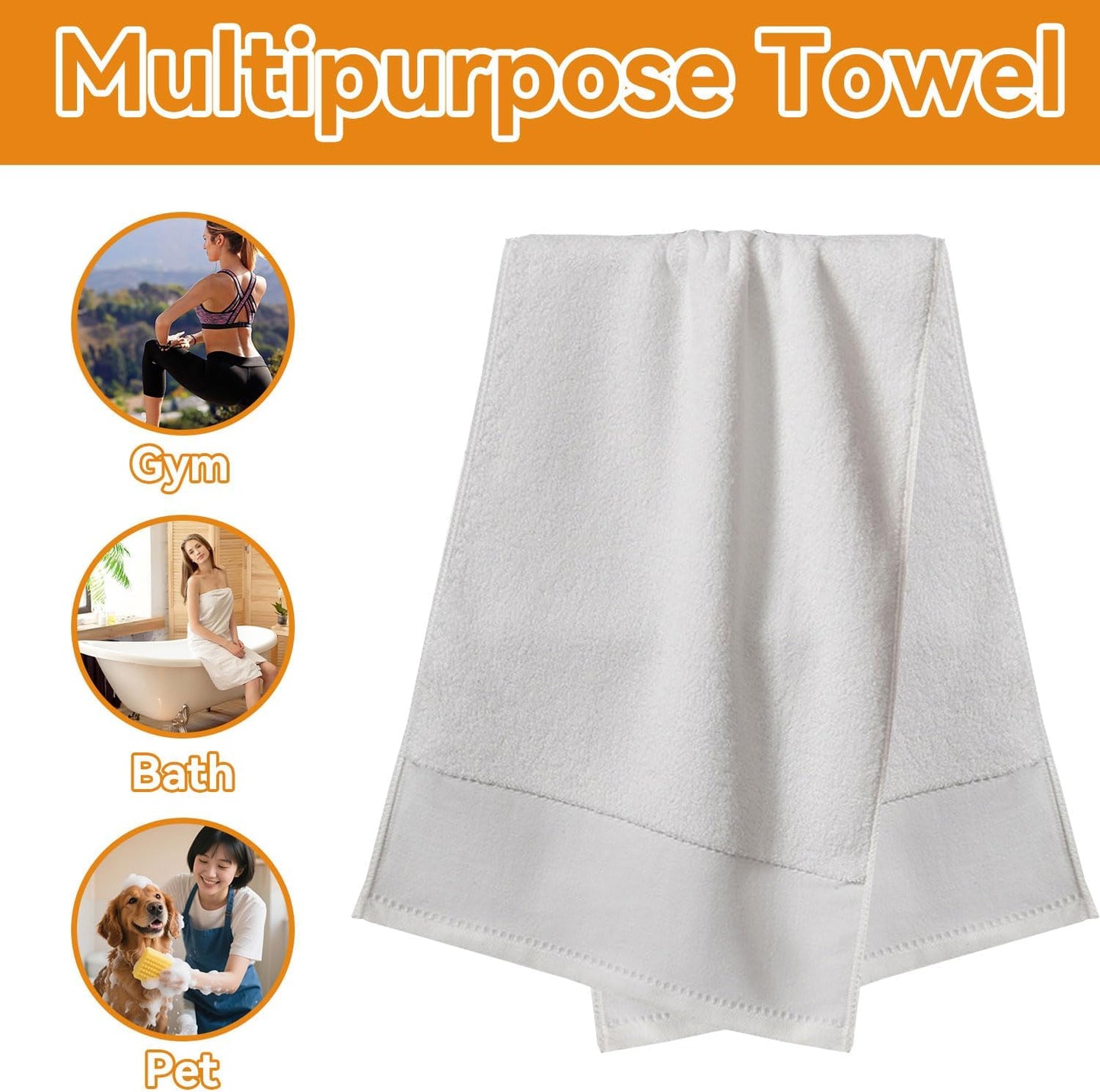 ZH CAHA Towel Set 4Pc Super Soft 450GSM Cotton Highly Absorbent Quick Drying NEW