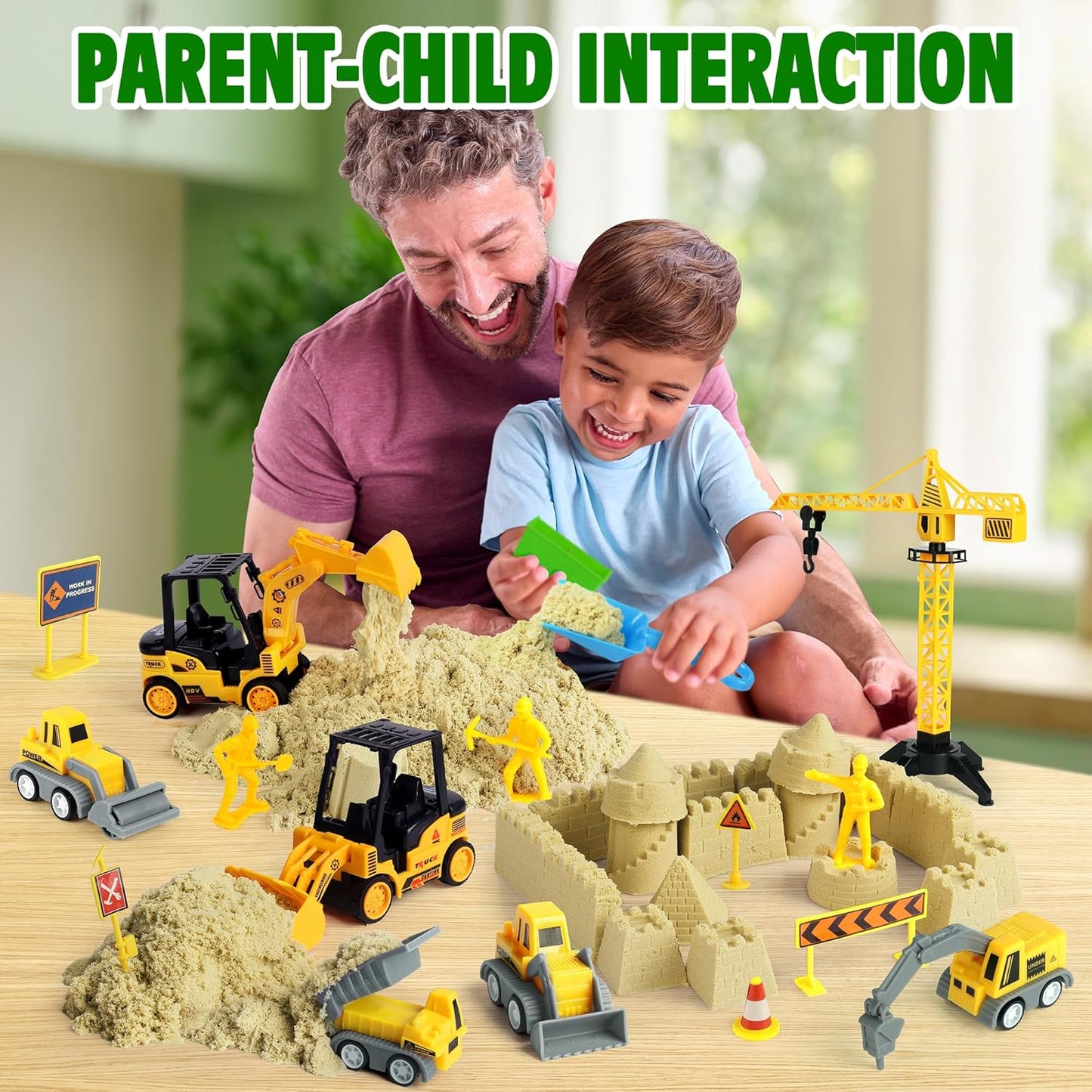 Billeeit Foldable Sandbox Beach Toys Construction Vehicles Playset Ages 3+ NEW