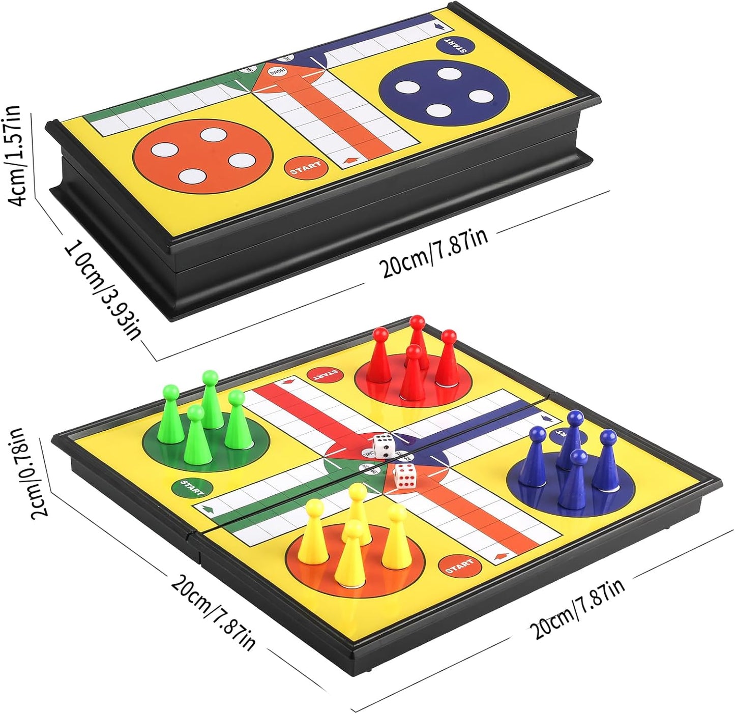 ZUNIPLEX Magnetic Board Games Foldable Flying Chess Dice Board Game for DEMO