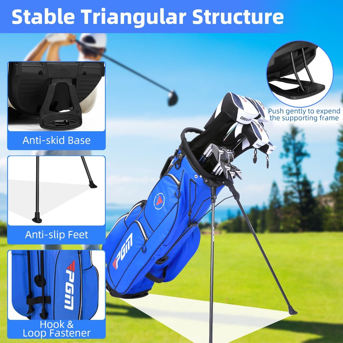 Leap Sports Ultralight Golf Stand Bag with Bracket, Black - Lightweight & NEW