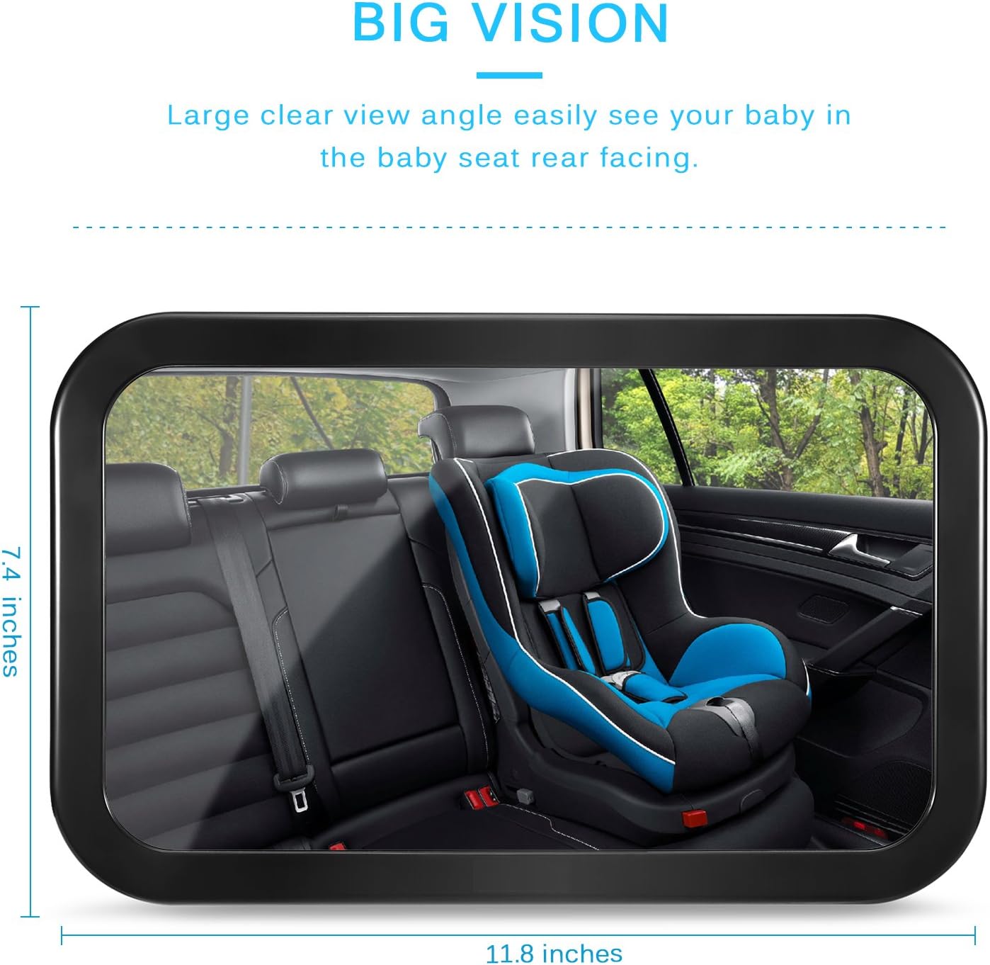 DARVIQS Baby Backseat Mirror Large Wide View Infant Rear Facing Seat NEW