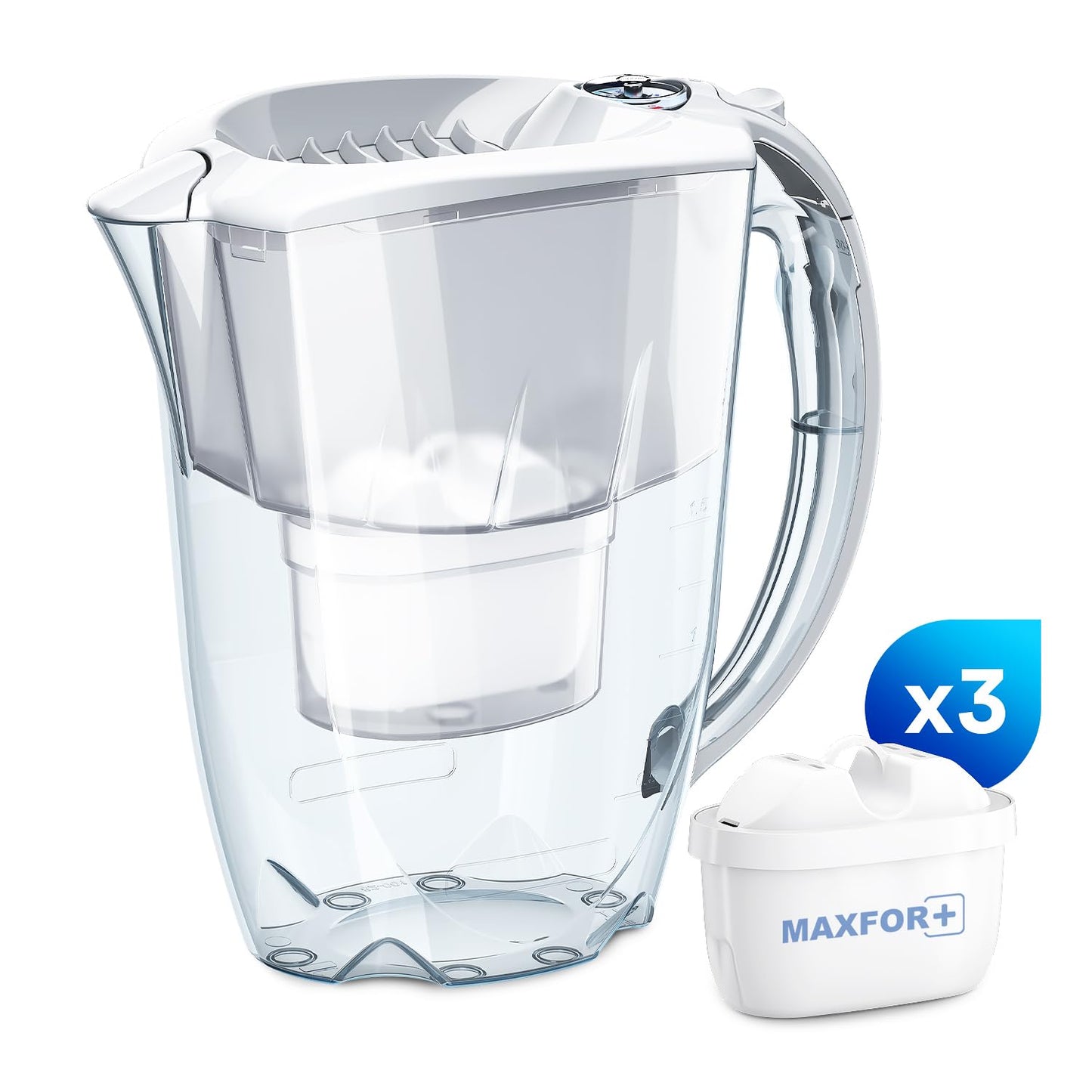 AQUAPHOR 2L Water Filter Jug with 3 MAXFOR+ 200L Cartridges, Capacity DEMO
